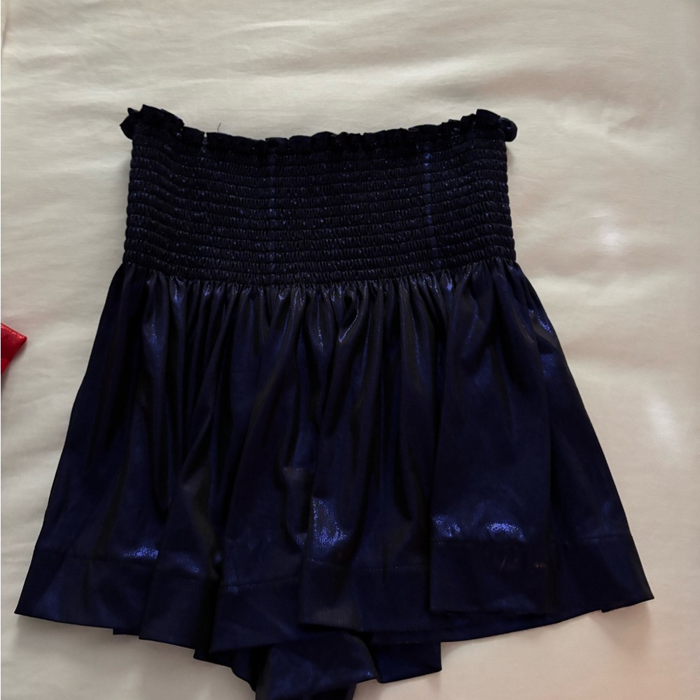 Navy Blue Smocked Skirt